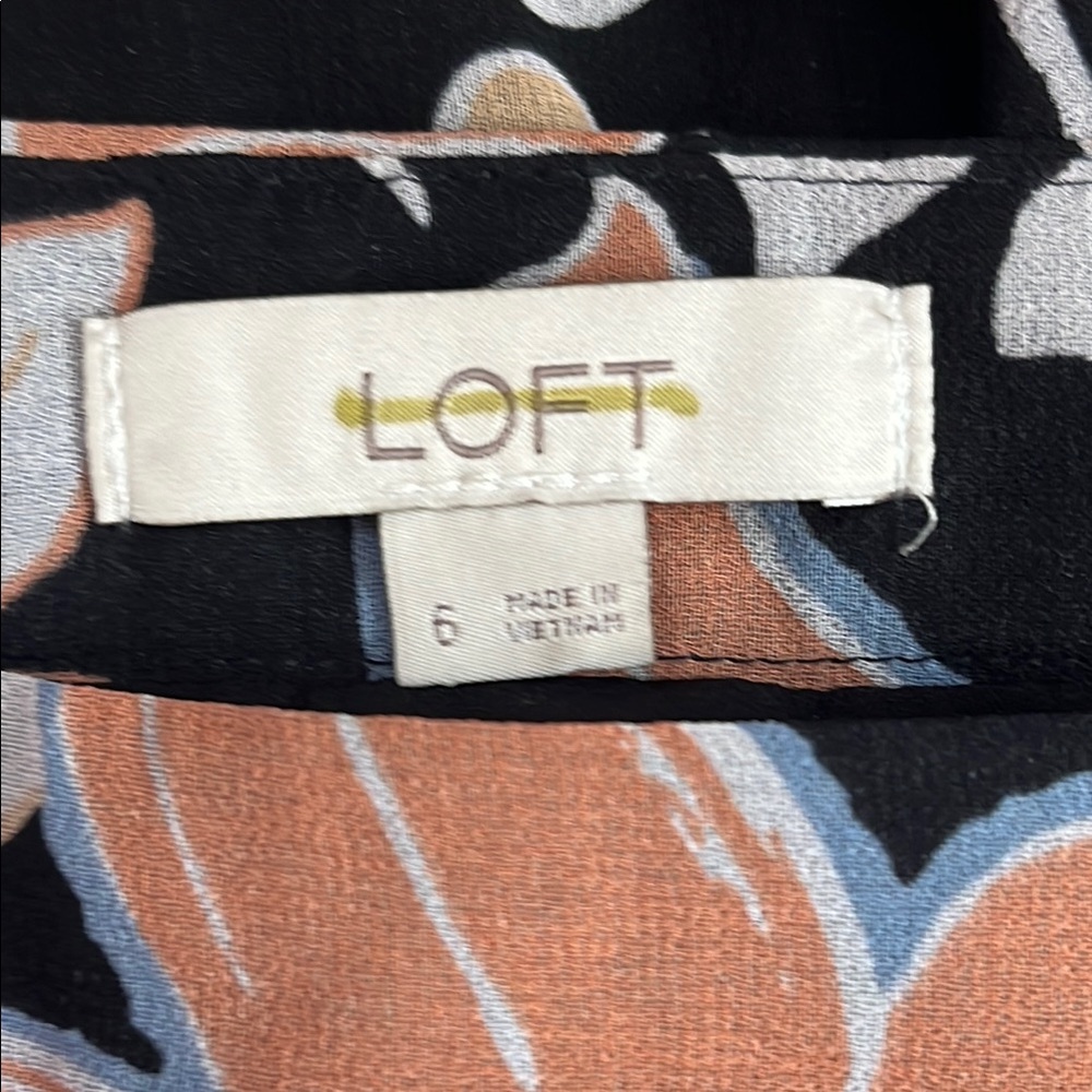 LOFT Floral Mini Skirt - Black and Blue - Picture 3 of 4